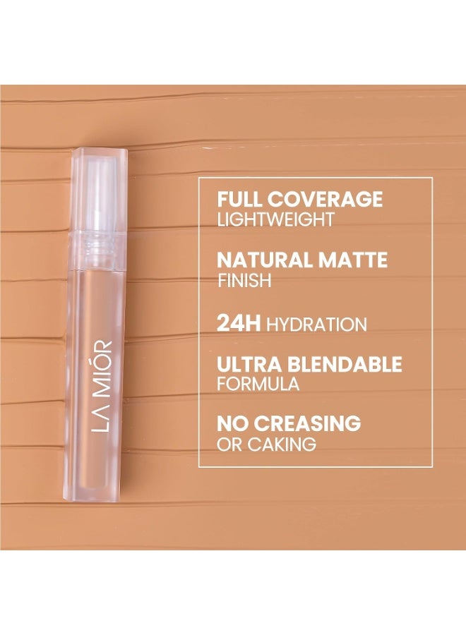 LAMIOR Luminous Retouch Concealer, Croissant - 6ml, Full Coverage, Long Wear, Blendable, Feather-Light, Hydrating, Luminous Finish, Sweat-Resistant, Vegan Formula for All-Day Radiance soft matte - Image 2
