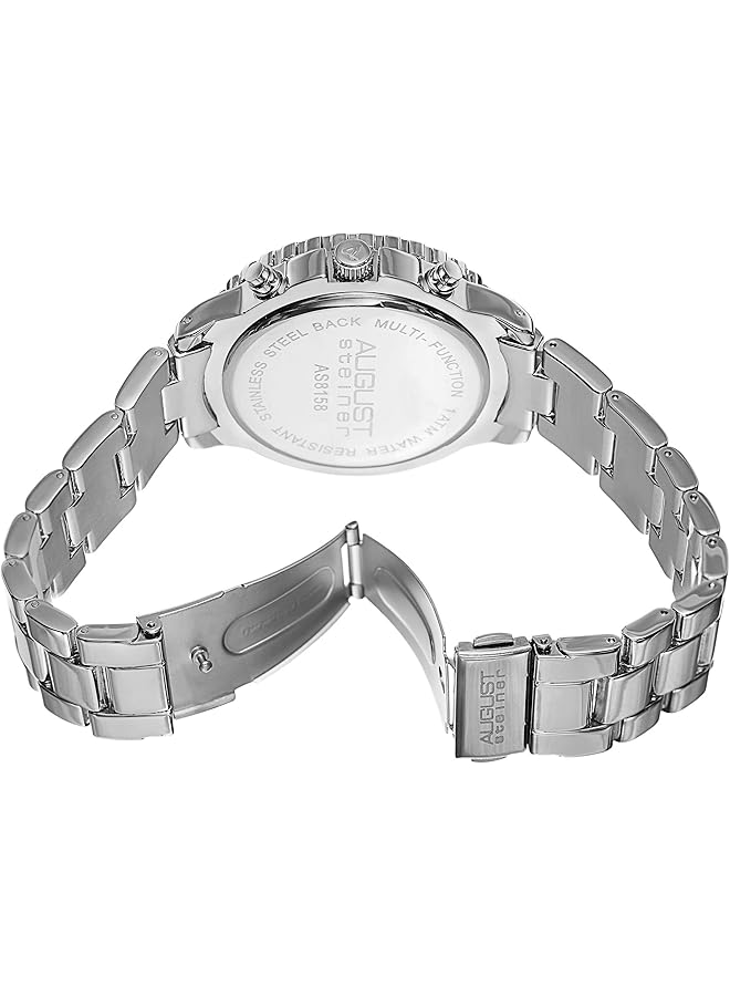 August Steiner Mens Quartz Watch Analog Display And Stainless Steel Strap As8158Rd - Image 4