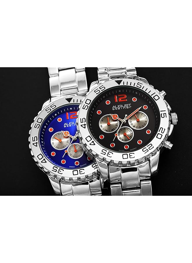 August Steiner Mens Quartz Watch Analog Display And Stainless Steel Strap As8158Rd - Image 5