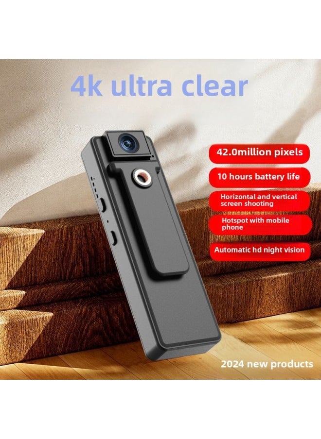 Generic 4K HD Camera Remotely Connected To Mobile Phone To Play Night Vision Rotating Lens Law Enforcement Recorder Anti-shake Sports Camera-Body Color:10 Hours 1080p Night Vision Direct Recording Version 16g  - Image 5