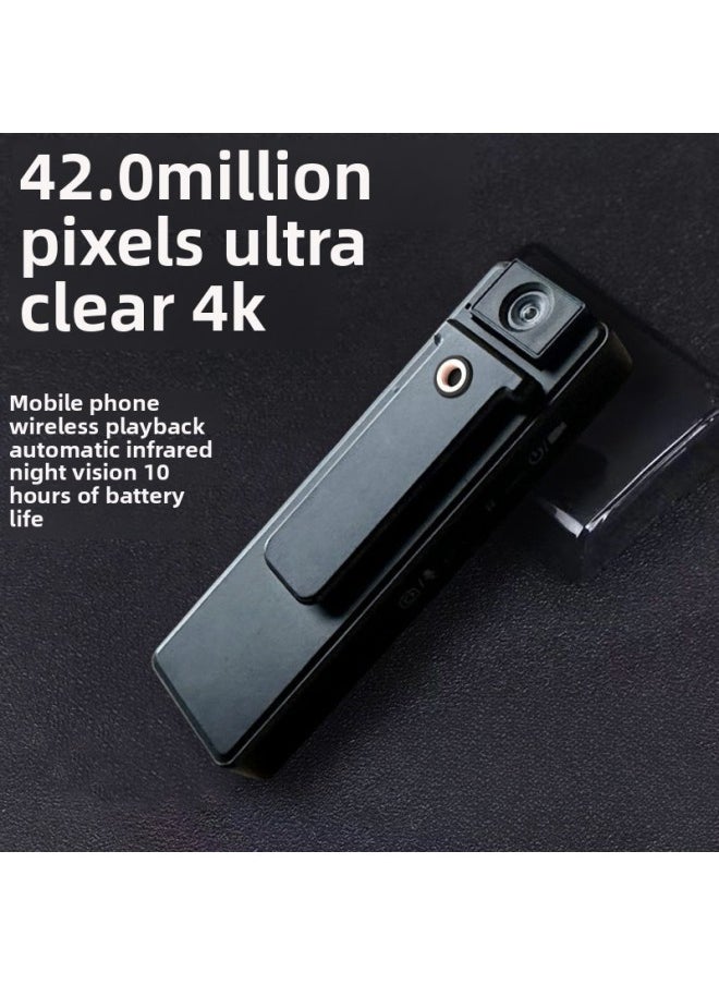 Generic 4K HD Camera Remotely Connected To Mobile Phone To Play Night Vision Rotating Lens Law Enforcement Recorder Anti-shake Sports Camera-Body Color:10 Hours 1080p Night Vision Direct Recording Version 16g  - Image 4