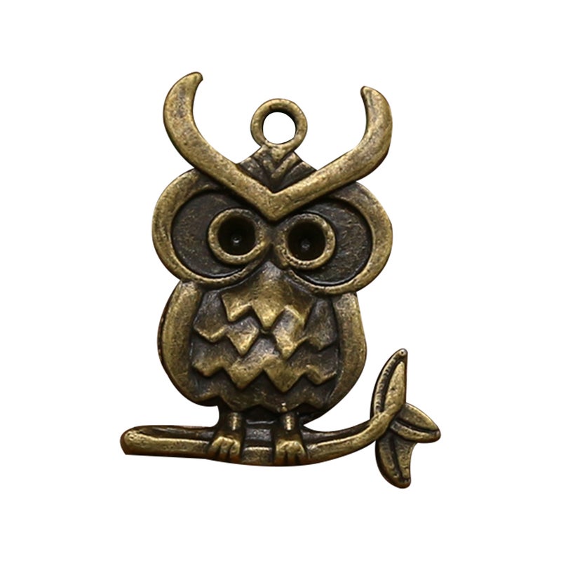 20pcs Alloy Owl Shape Pendants Charms DIY Jewelry Making Accessory for Necklace Bracelet (Bronze) - Image 1