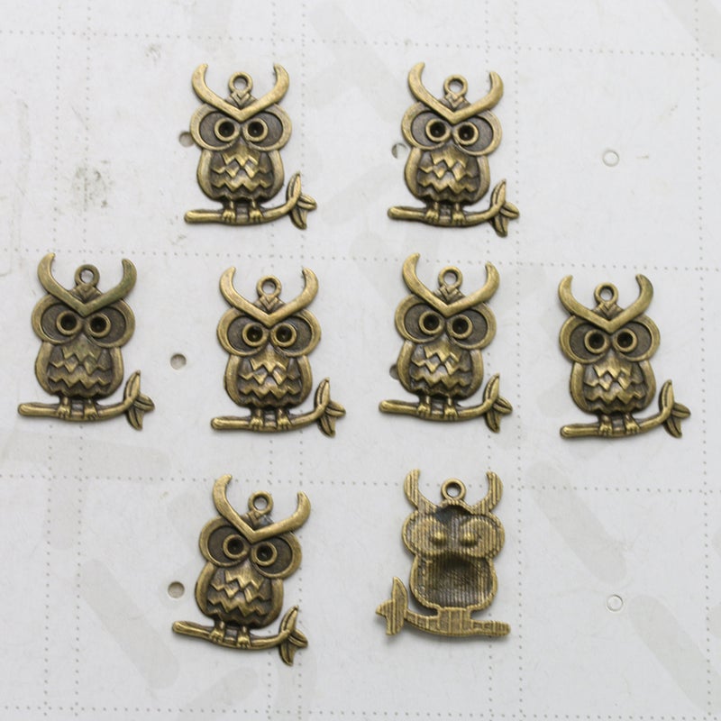 20pcs Alloy Owl Shape Pendants Charms DIY Jewelry Making Accessory for Necklace Bracelet (Bronze) - Image 3