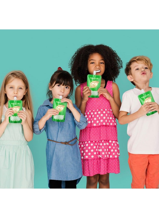 Maxcheck Maxcheck 200 Pcs Baby Food Pouches Bulk Disposable Baby Food Storage Pouches 6 oz Squeeze Green Filler Storage Containers for Toddlers Applesauce Yogurt and Puree  - Image 4