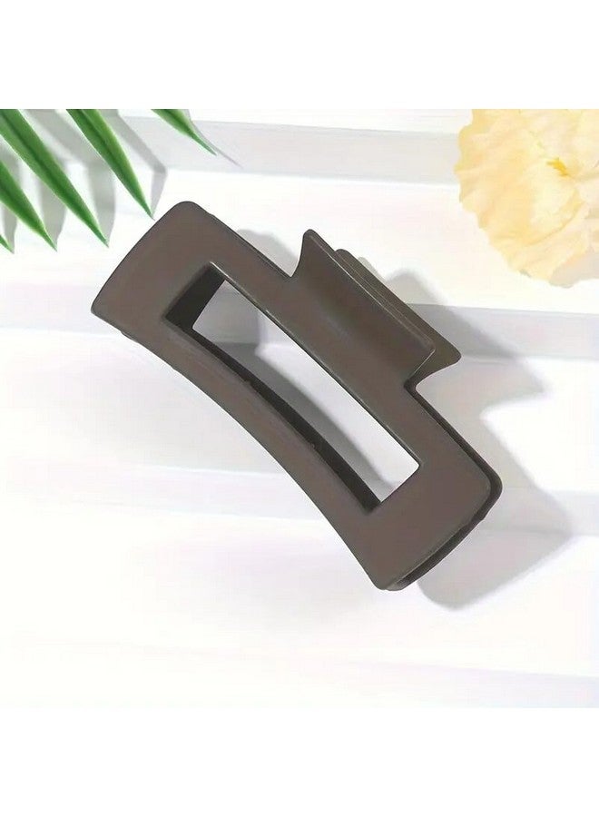 Minta 4pcs Large Simple Square Frosted Hair Clip Acrylic Shark Clip Women's Daily Back-of-the-Head Bun Catcher High-end Temperament Catcher Shower Clip Fashionable - Image 5