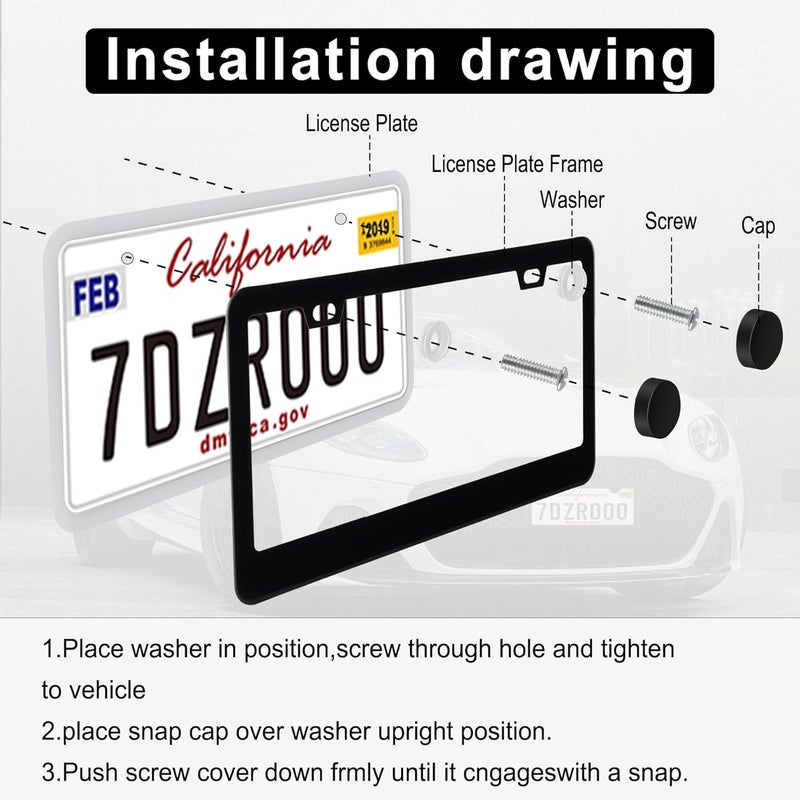 Amiss Rust-Proof License Plate Frame Set - Image 4