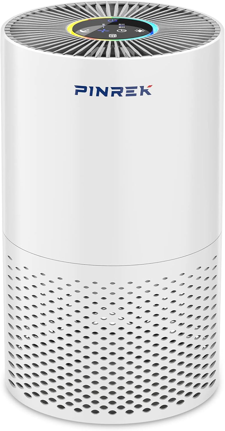 PINREK Air Purifier for Home Large Room - Covers 80m², 24dB Quiet Air Cleaner with H13 HEPA Filter, Remove 99.97% Allergies Dust Pollen Odor Dander(P600) - Image 1