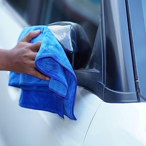 BLACKBIRD Microfiber Car & Bike Cleaning Cloth Soft 450 GSM (40 X 60 CM) Multipurpose Washing Cleaning and Polishing Incredibly Plush Microfiber Cloth (Pack of 3, Assorted) - Image 3