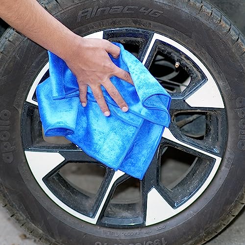 BLACKBIRD Microfiber Car & Bike Cleaning Cloth Soft 450 GSM (40 X 60 CM) Multipurpose Washing Cleaning and Polishing Incredibly Plush Microfiber Cloth (Pack of 3, Assorted) - Image 4