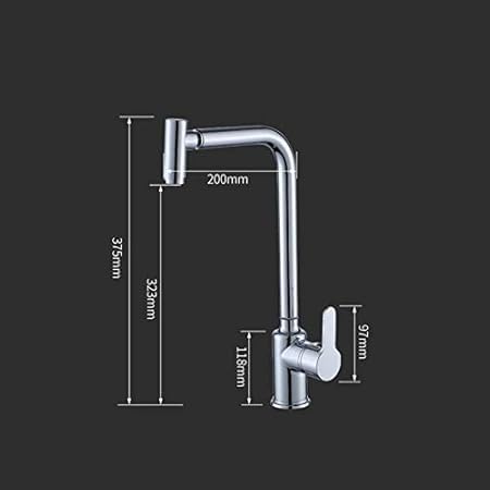 Alark Stainless Steel Bathroom Faucet Kitchen Pull Out Faucets Deck Mount Stream Shower Water Sink Flexible Hot Cold Water Mixers Swivel Spout for Kitchen Sink and Wash Basin Tap 35X21X5 CM - Image 5
