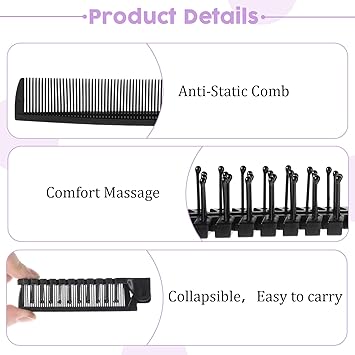 YQQYG 3PCS Folding Hair Brush Double Headed Travel Hairbrush Foldable Brush Foldable Comb Pocket Brushes AntiStatic Unisex - Image 3