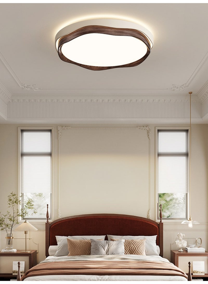 Modern Minimalist Wood-Grain Wave-Shaped Pendant Light  Three-Color Dimmable  Ideal for Hallways and Balconies - Image 5