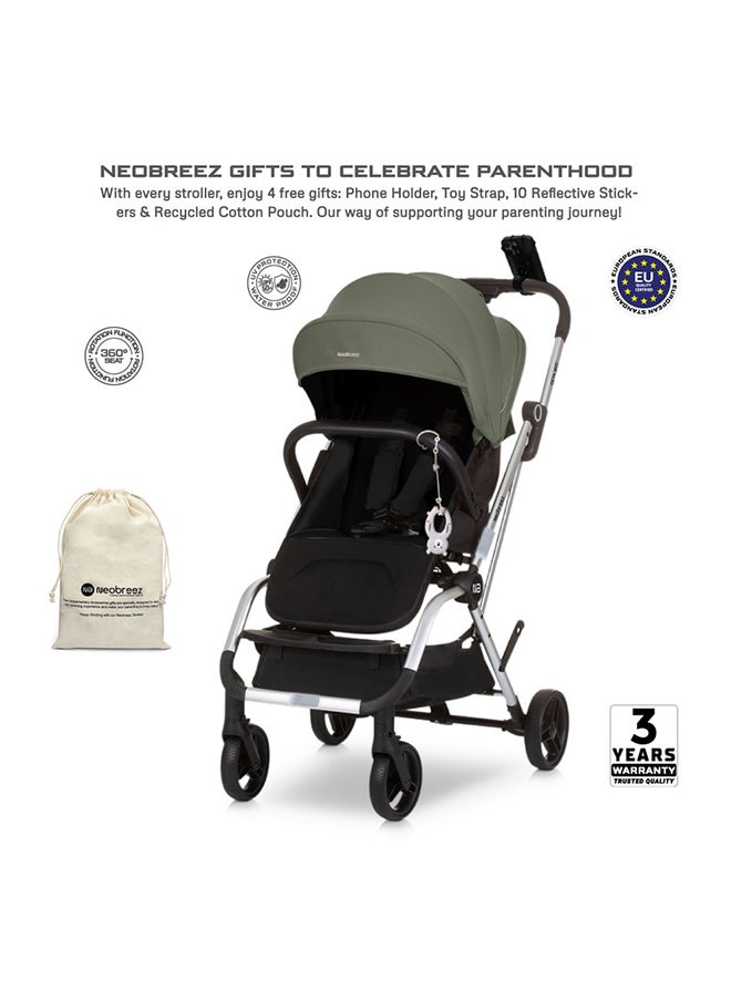 neobreez OCTA 360° Rotating Seat Baby Toddler Stroller One-Hand Fold, Waterproof UPF 50+ Canopy, Phone Holder, Cup Holder, Toy Strap, Reflective stickers,  Gift And String Bag, 0-4 Years, 22kg, 3yrs Warranty  - Image 2