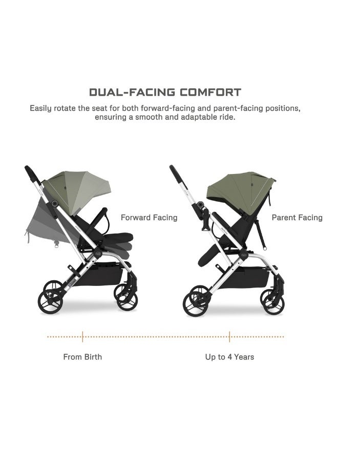 نيوبريز عربة أطفال دوارة  درجة خفيفة الوزن للسفر، مقعد قابل للعكس، قابلة للطي بيد واحدة، مظلة مقاومة للماء بعامل حماية +، ضمان  سنوات - Image 3