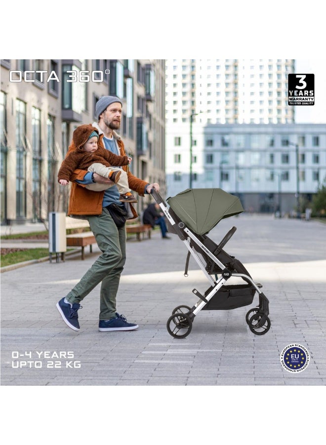 نيوبريز عربة أطفال دوارة  درجة خفيفة الوزن للسفر، مقعد قابل للعكس، قابلة للطي بيد واحدة، مظلة مقاومة للماء بعامل حماية +، ضمان  سنوات - Image 2