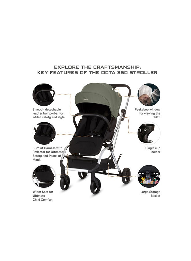 neobreez OCTA 360° Rotate Seat Lightweight Compact Travel Toddler Baby Stroller,  Reversible Handle Baby Trolley, Two-Way Baby Stroller, One-Hand Fold, Waterproof UPF 50+ Canopy, 0-4 Yrs, 22kg,  3yrs Warranty - Image 5