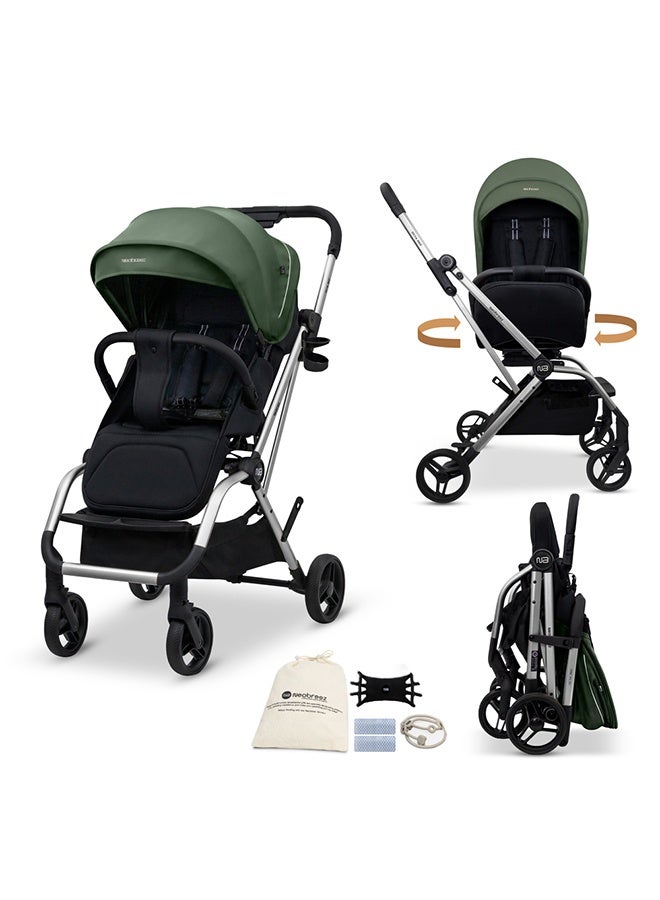 نيوبريز عربة أطفال دوارة  درجة خفيفة الوزن للسفر، مقعد قابل للعكس، قابلة للطي بيد واحدة، مظلة مقاومة للماء بعامل حماية +، ضمان  سنوات - Image 1