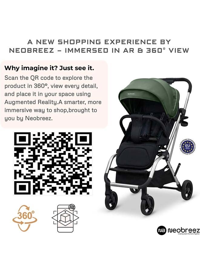 نيوبريز عربة أطفال دوارة  درجة خفيفة الوزن للسفر، مقعد قابل للعكس، قابلة للطي بيد واحدة، مظلة مقاومة للماء بعامل حماية +، ضمان  سنوات - Image 3