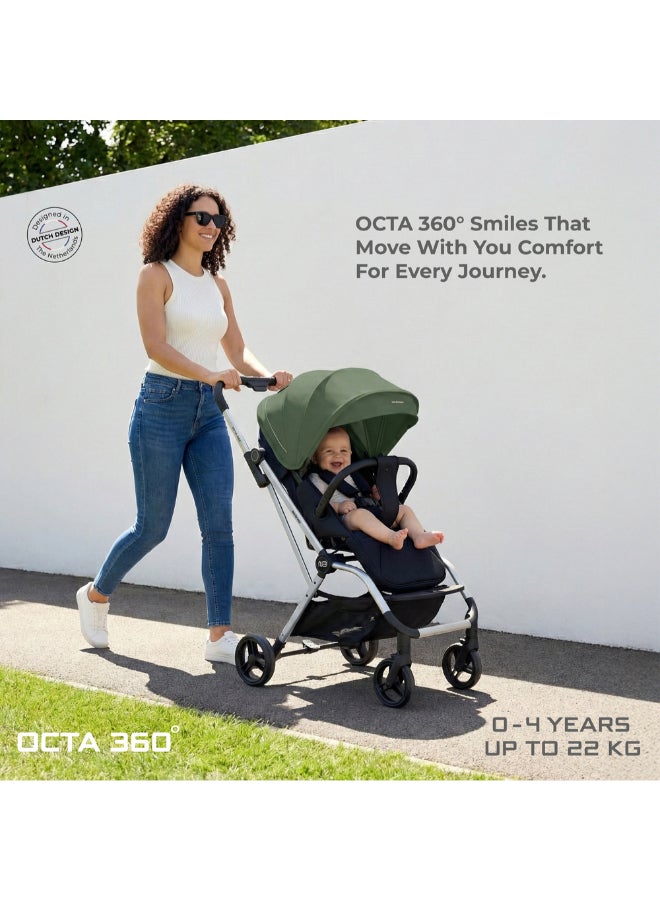 neobreez OCTA 360° Rotate Seat Lightweight Compact Travel Toddler Baby Stroller,  Reversible Handle Baby Trolley, Two-Way Baby Stroller, One-Hand Fold, Waterproof UPF 50+ Canopy, 0-4 Yrs, 22kg,  3yrs Warranty - Image 2