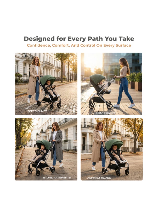neobreez OCTA 360° Rotate Seat Lightweight Compact Travel Toddler Baby Stroller,  Reversible Handle Baby Trolley, Two-Way Baby Stroller, One-Hand Fold, Waterproof UPF 50+ Canopy, 0-4 Yrs, 22kg,  3yrs Warranty - Image 5