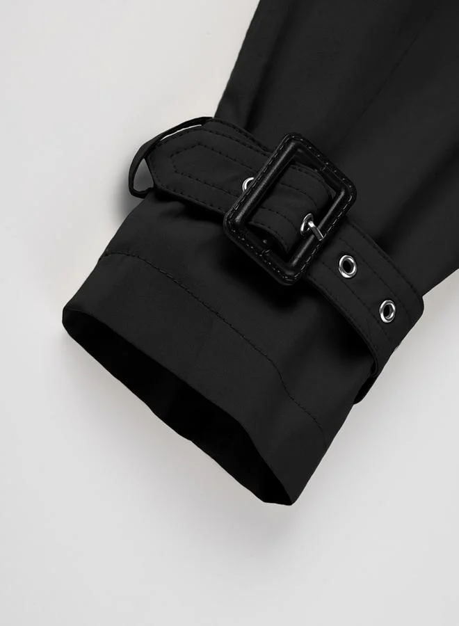 تايك تو جاكيت نسائي سادة بحزام وأزرار أمامية