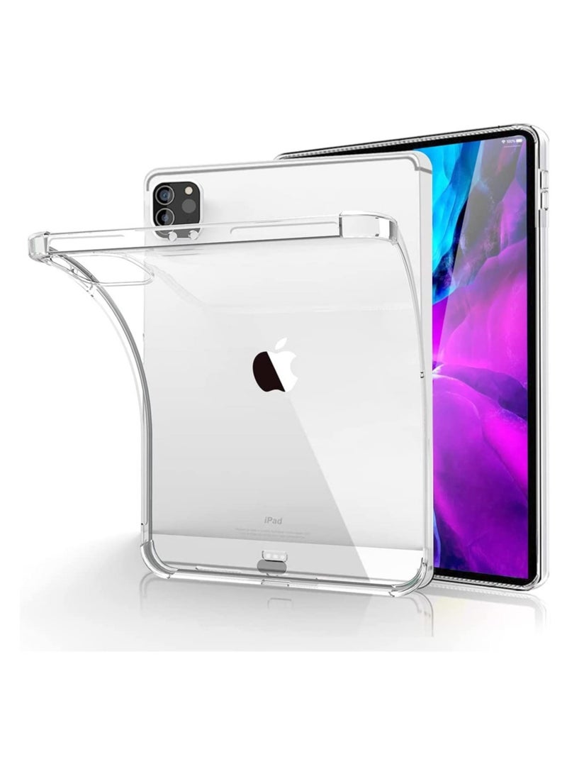 SmartGrist Clear Shock Absorbing Flexible TPU Protective Cover Transparent Slim With Pencil For iPad Pro 12.9 inch Case 2021 (5th Gen) - Image 1