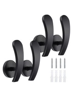 Oasisgalore 4Pcs Aluminum Alloy Curtain Holdbacks，Wall Mounted Curtain Tieback Holders with Screws, Curtain Hooks for Home Decor, Black  - Image 1