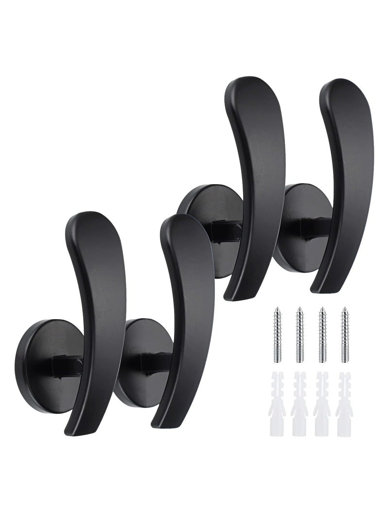 Oasisgalore 4Pcs Aluminum Alloy Curtain Holdbacks，Wall Mounted Curtain Tieback Holders with Screws, Curtain Hooks for Home Decor, Black  - Image 1