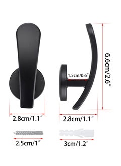 Oasisgalore 4Pcs Aluminum Alloy Curtain Holdbacks，Wall Mounted Curtain Tieback Holders with Screws, Curtain Hooks for Home Decor, Black  - Image 3
