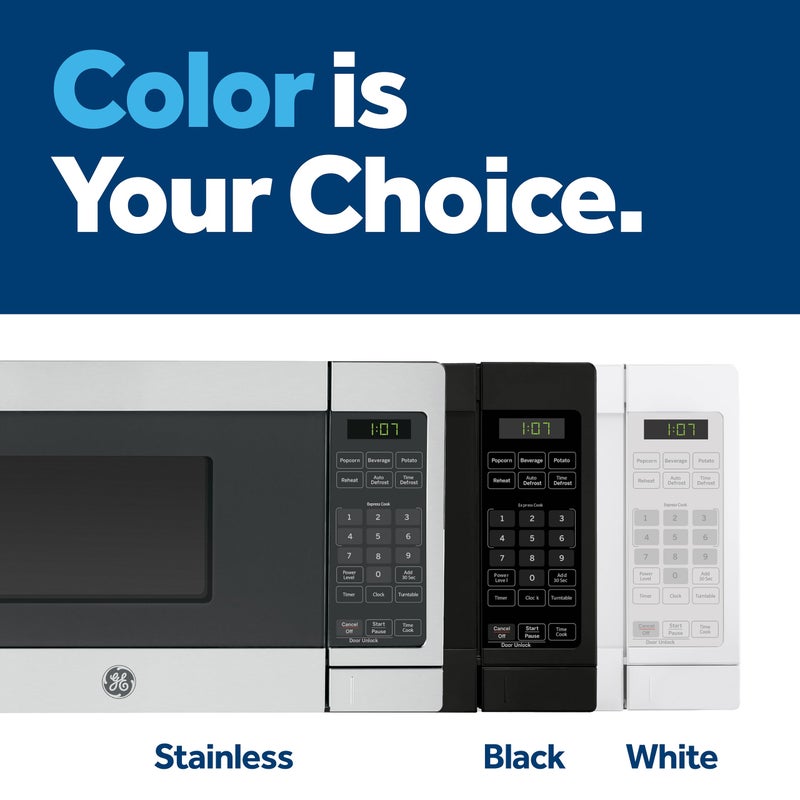 GE Countertop Microwave Oven, Compact 0.7 Cubic Ft., 700-watt Capacity, 6 Auto Cooking Settings, Child-Lock Technology, Kitchen Essentials for the Countertop, Dorm Room or Apartment, Black - Image 5