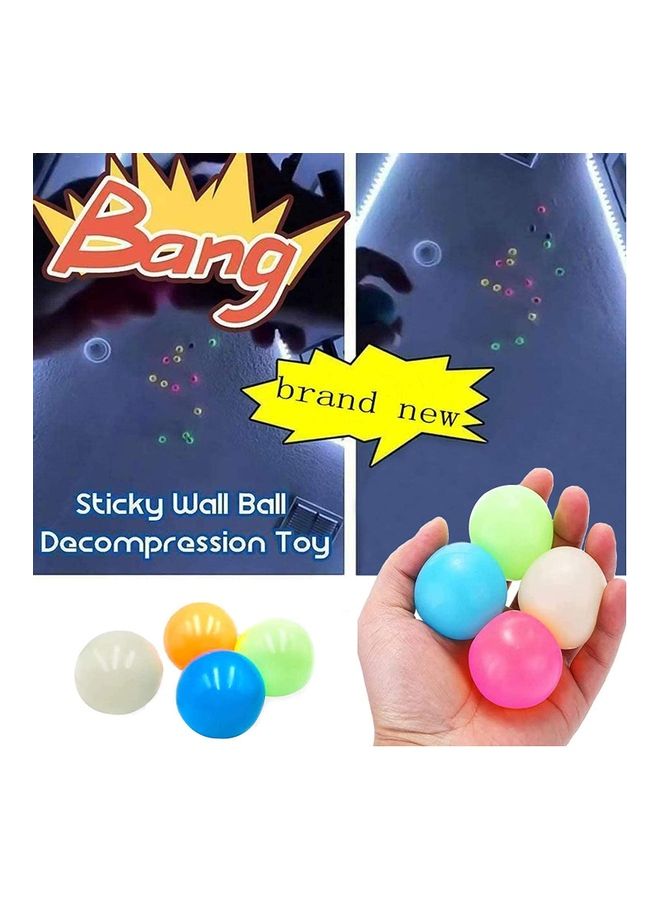 XiuWoo 4-Piece Non- Toxic Silicone Stress Relieve Novelty Fluorescent Sticky Target Ball Set - Image 3