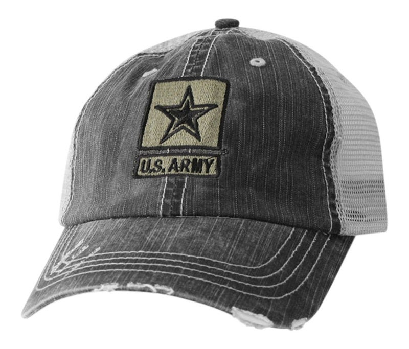 Mitchell Proffitt US Army Hat-Distressed Army Cap with Official Star Logo Black - Image 2