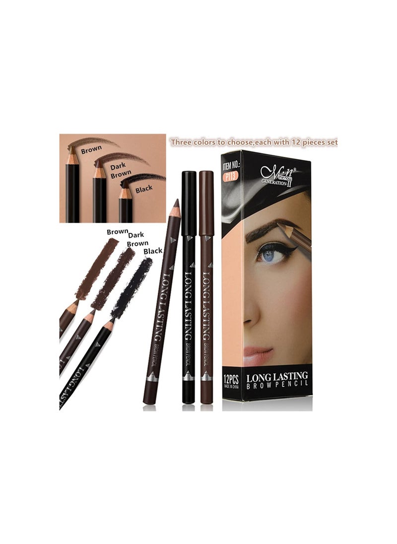 Mn - Set Of 12 Eyebrow Pencil Brown 02 - Image 1