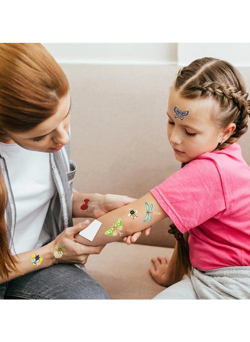 قوس قزح أورينبو وشم الحشرات، وشم متوهج في الظلام، 12 ورقة، وشم حشرات الضوء الأسود للأطفال، وشم مؤقت على شكل فراشة أو نحل أو حشرة، هدايا حفلات الحشرات، وشم نيون للأطفال والكبار - Image 3