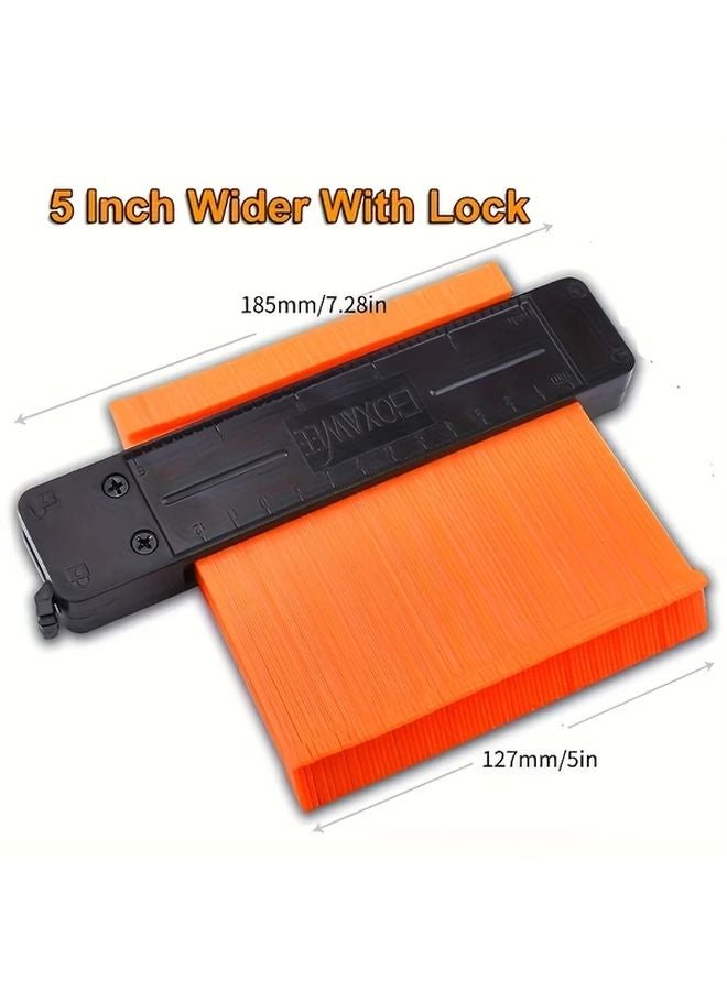 5 Inch Adjustable Contour Gauge With Lock Precision Profile Tool For Woodworking Flooring - Image 1