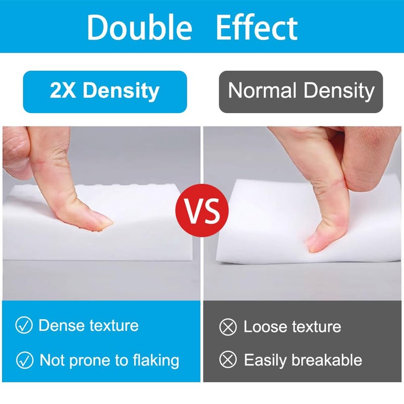 SmilinFit Magic Cleaning Erasers, Kitchen Sponge 10 Pack 2X Density Melamine Sponge Foam Pads, Multi-Functional Car Cleaning Supplies Cleaner for Kitchen, Bathroom, Shower, Window, Wall Cleaner - Image 3