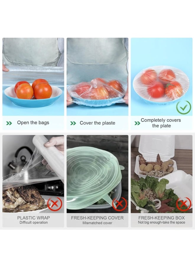 Flexible Stretch Food Covers, Reusable Clear Plastic Covers, 20 Count - Image 5