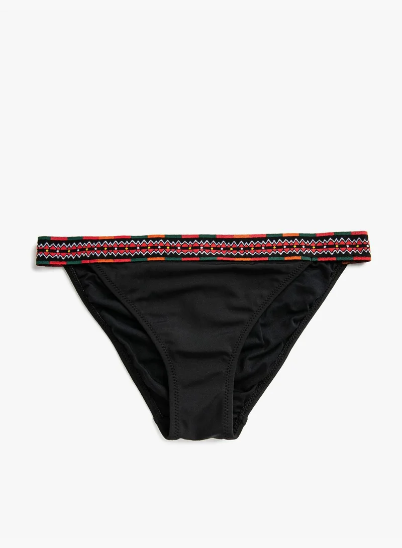 KOTON Patterned Elastic Bikini Bottom