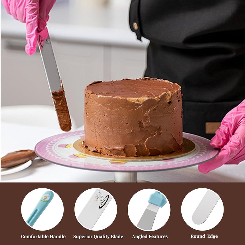 KCKHFA 3PCS Icing Spatula, Offset Spatulas with Ergonomic PP Handle, Stainless Steel Multi-purpose Frosting Tools for Cake Decorating, Baking, Dishwasher Safe (6",8",10") - Image 4