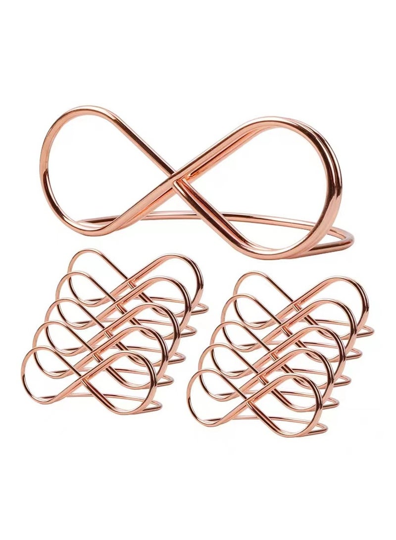 general Table Number Holders Stands Place Card Holder Bow Shape Metal Name Setting Place Card Holders for Wedding Party Number Paper Menu (10 Pieces Rose Gold)  - Image 1