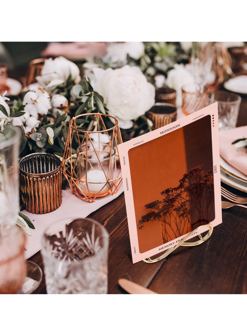 general Table Number Holders Stands Place Card Holder Bow Shape Metal Name Setting Place Card Holders for Wedding Party Number Paper Menu (10 Pieces Rose Gold)  - Image 2
