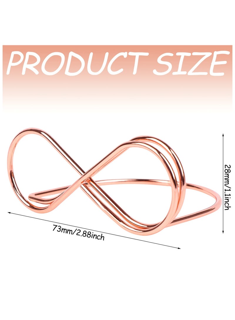 general Table Number Holders Stands Place Card Holder Bow Shape Metal Name Setting Place Card Holders for Wedding Party Number Paper Menu (10 Pieces Rose Gold)  - Image 3