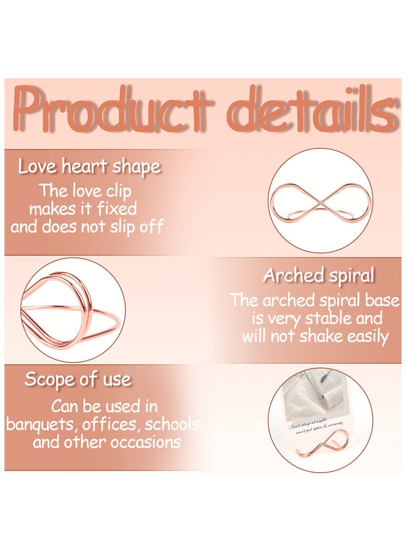 general Table Number Holders Stands Place Card Holder Bow Shape Metal Name Setting Place Card Holders for Wedding Party Number Paper Menu (10 Pieces Rose Gold)  - Image 4