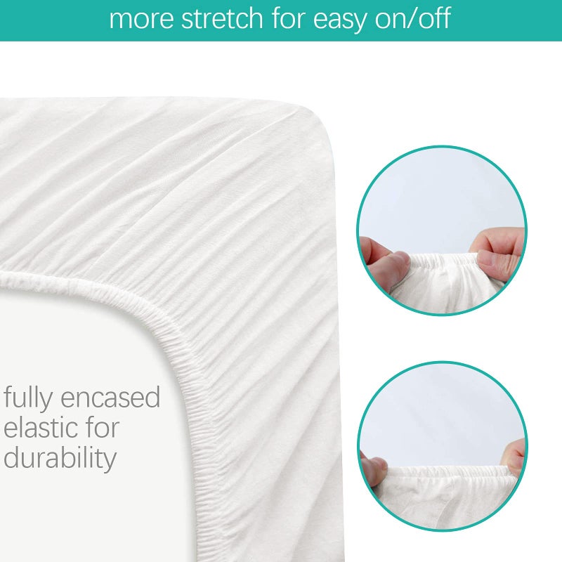 Biloban 100% Cotton Bassinet Sheets Compatible with Halo Bassinest Swivel, Flex, Glide, Premiere & Luxe Series Sleeper, 2 Pack, Ultra Soft Bassinet Sheet for Baby, White - Image 3