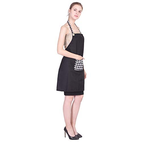 Switchon Waterproof Polyester Kitchen Apron Free Size with Front Pocket -Single Piece- Black - Image 3
