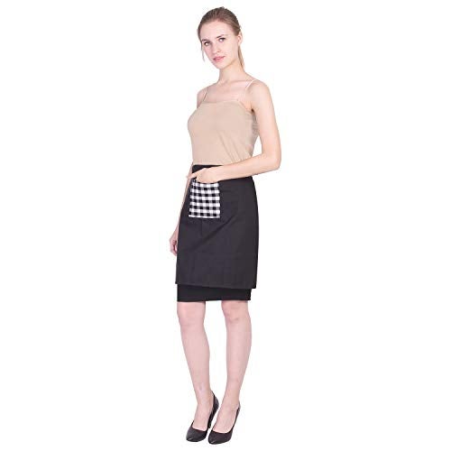 Switchon Waterproof Polyester Kitchen Apron Free Size with Front Pocket -Single Piece- Black - Image 4