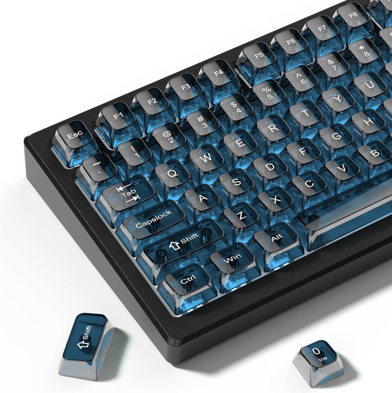 dagaladoo Haze Blue Clear keycaps for Mechanical Keyboard,Transparent MDA keycaps 60 75 100 Percent,Ceramic Jelly Key caps Set,Shine Through Key caps for Mx Switches Mechanical Keyboard(115key) - Image 1