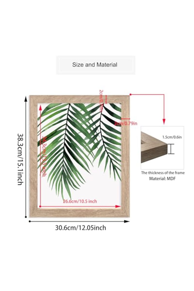 HoozGee Framed Botanical Wall Art Prints Set of 6 Tropical Leaves Canvas Decor - Image 4