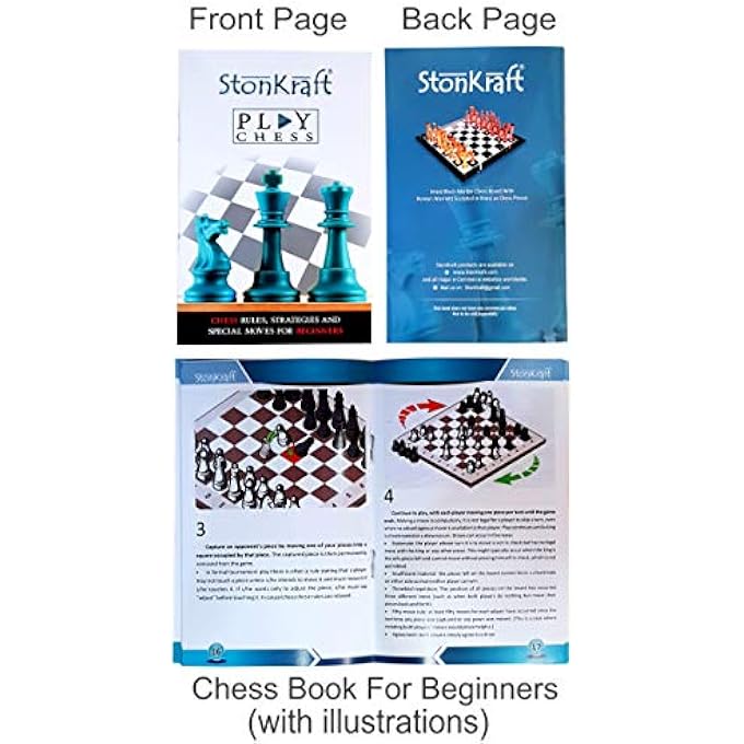 StonKraft Travel Folding Wooden Chess Board Game Set, Magnetic Pieces (12 X 12) - Image 4