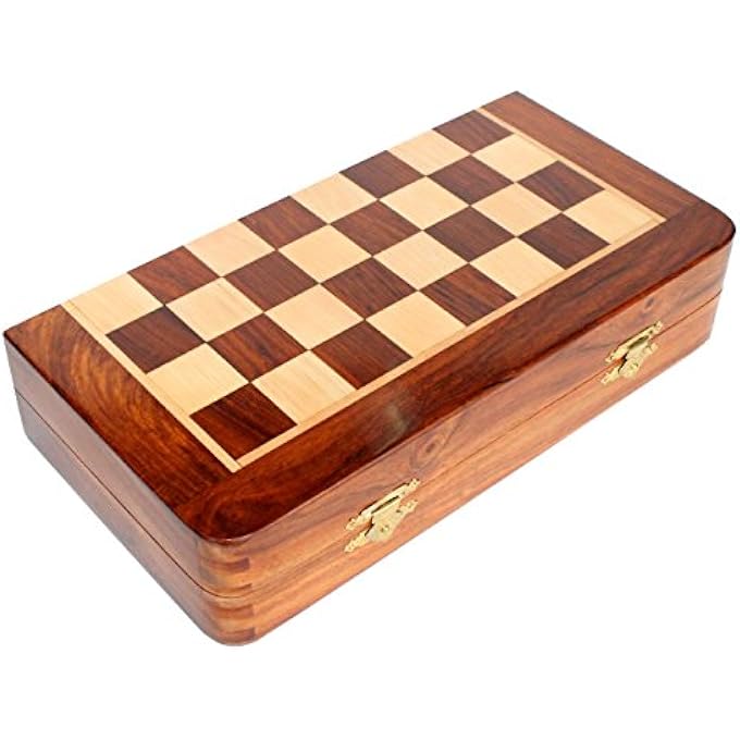 StonKraft Travel Folding Wooden Chess Board Game Set, Magnetic Pieces (12 X 12) - Image 3